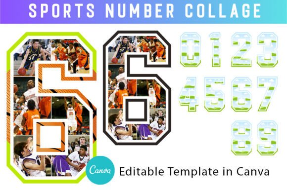 Sports Number Canva Photo Collage 0-9