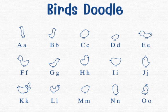 Birds Doodle Font - Preview 1