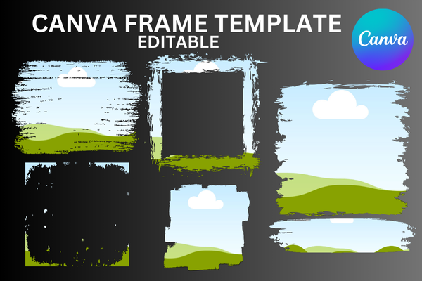 Brushstroke Canva Frame Custom Template Graphic by LienePublishing ...