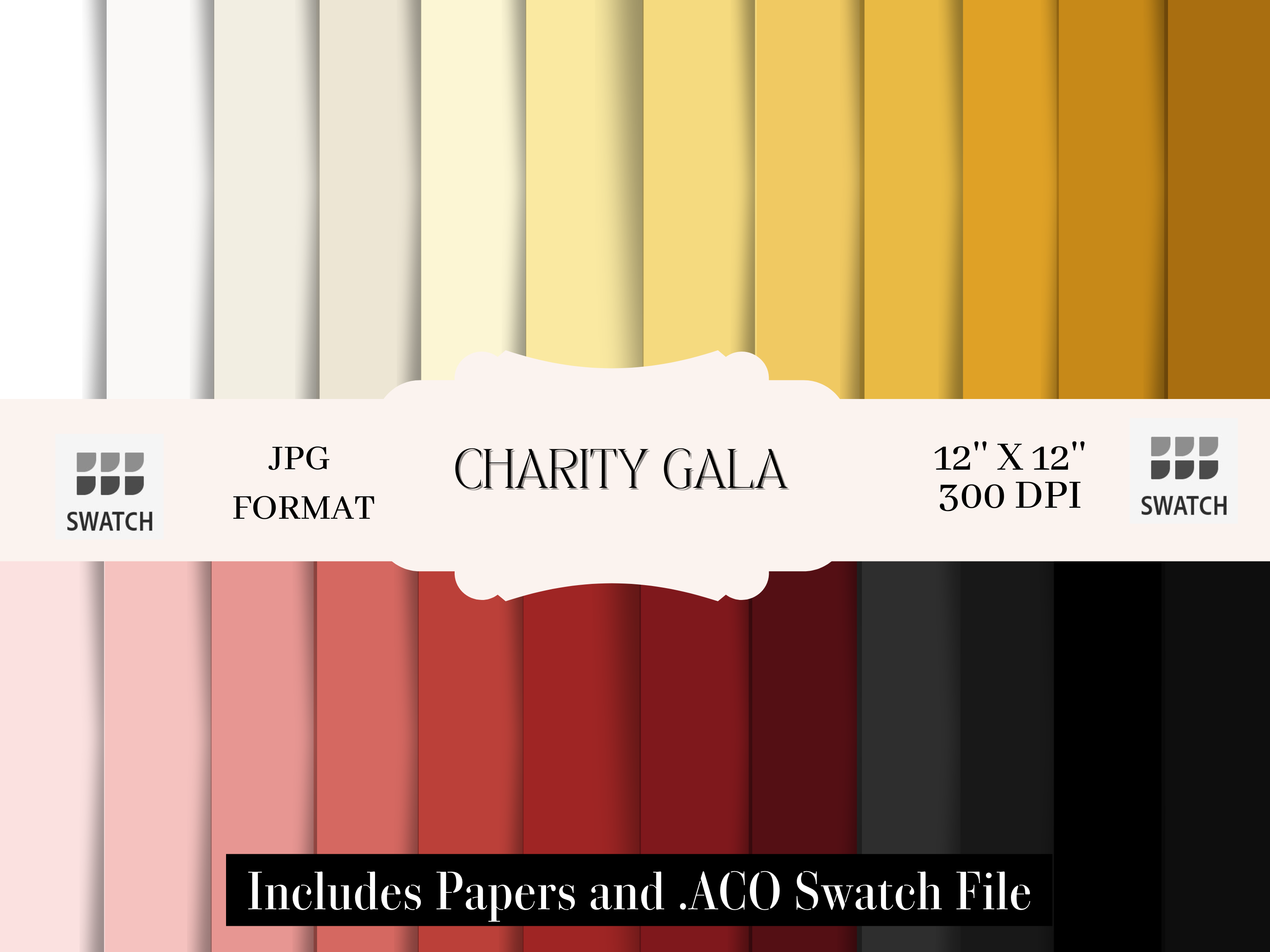 Charity Gala – JPGs & Color Swatches Graphic by Creative Templates Den ...