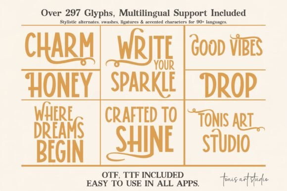 Honey Drop Font PNG with transparent background - Preview 3