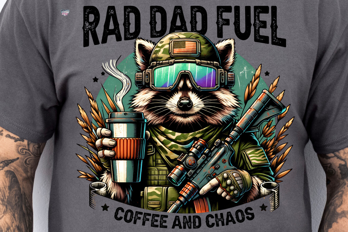 Rad Dad Fuel PNG Hunting Raccoon Graphic by Pixel Paige Studio ...