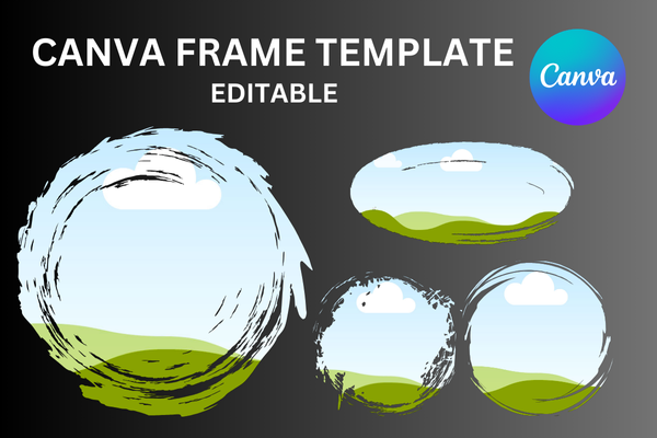 Round Brush Stroke Canva Frame