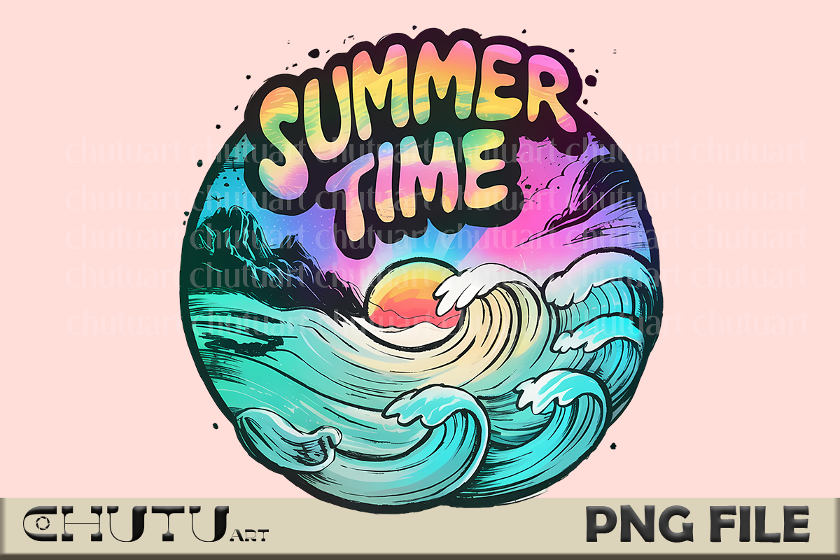 Summer Time Retro Wave PNG Design Graphic by CHUTU art · Creative Fabrica