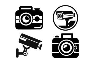 CC Camera Icon Set Vector Silhouette Graphic by sahamilon125 · Creative ...