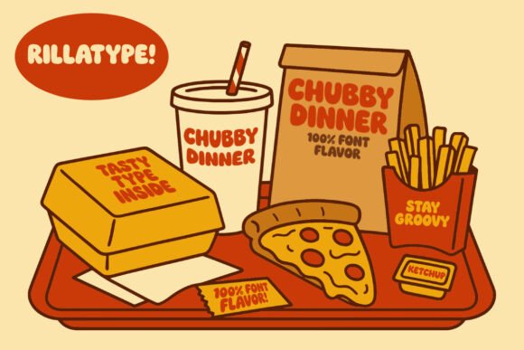 Chubby Dinner Font PNG with transparent background - Preview 6