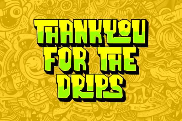 Dripsblack Graffiti Font PNG with transparent background - Preview 1