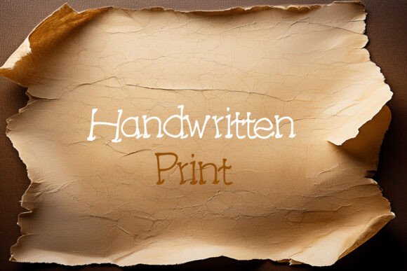 Handwritten Print Font PNG with transparent background - Preview 1
