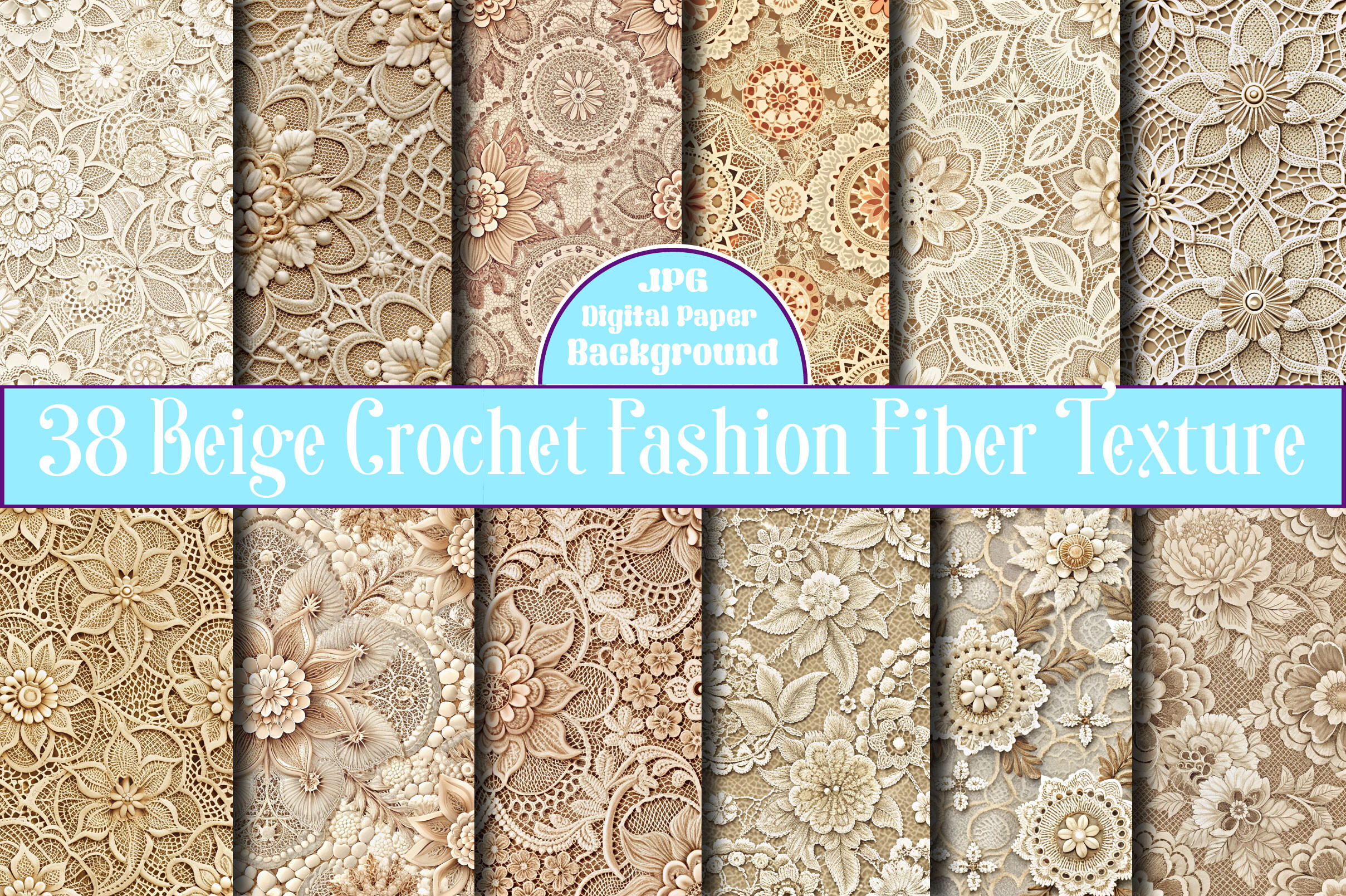Beige Crochet Fashion Fiber Texture