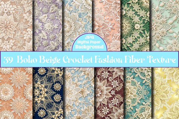Boho Beige Crochet Fashion Fiber Texture