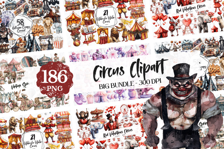 Circus Clipart Big Bundle Graphic by Markicha Art · Creative Fabrica