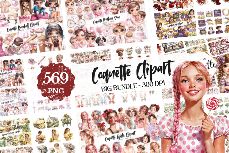 Coquette Clipart Big Bundle Graphic by Markicha Art · Creative Fabrica