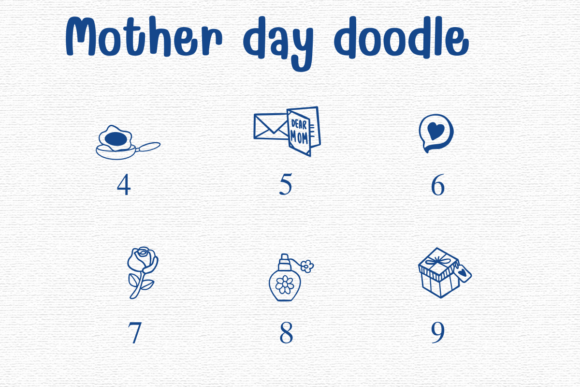 Mother Day Doodle Font PNG with transparent background - Preview 3
