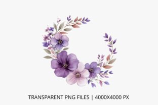 Purple Flowers Watercolor Clipart Graphic by inpixell.studio · Creative ...