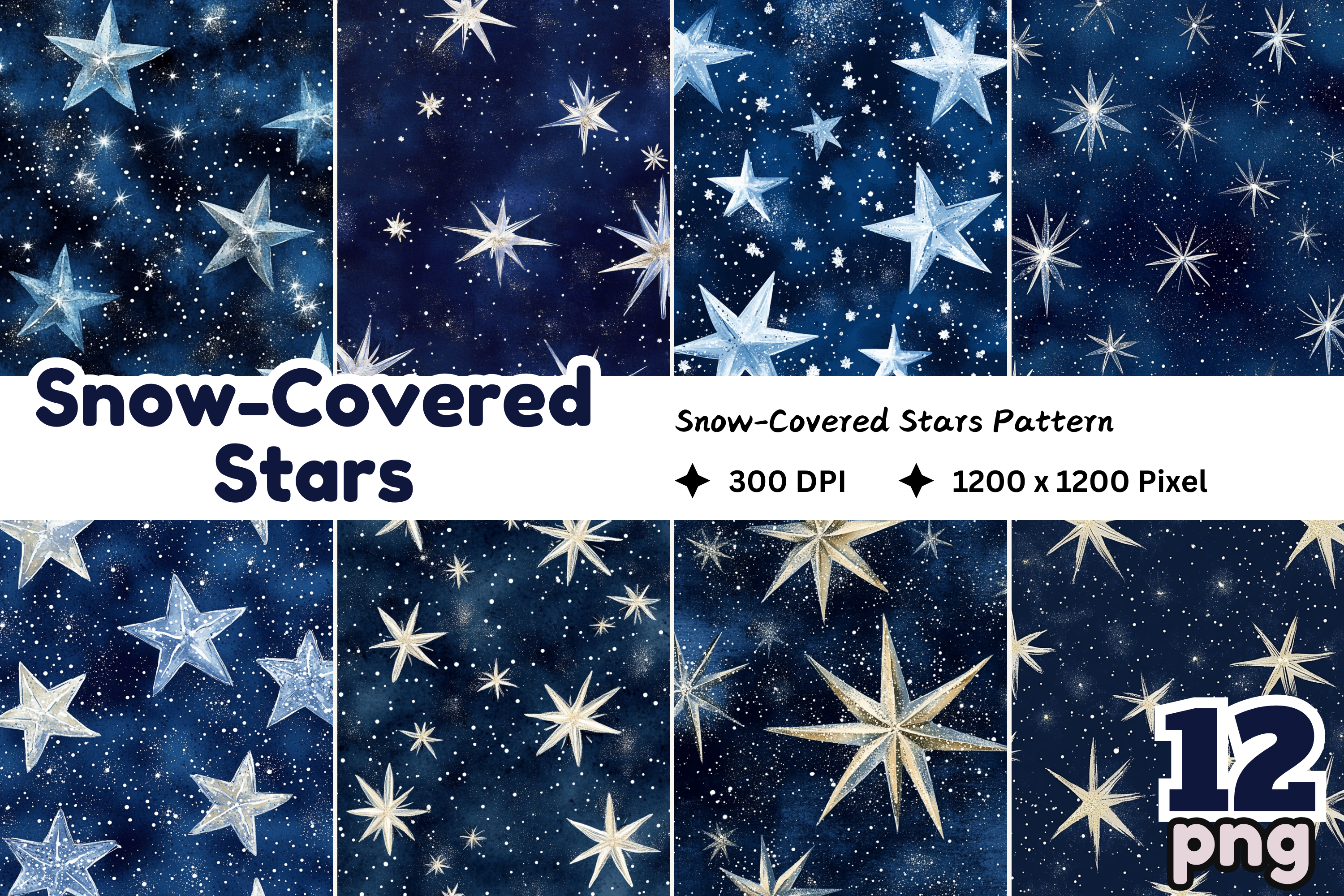 Snow-Covered Stars Graphic by Aamo · Creative Fabrica
