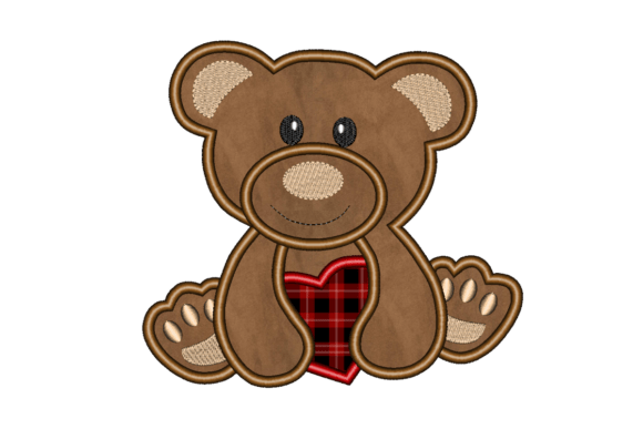 Teddy Bear Applique Embroidery Design