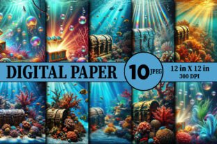 Underwater Paradise Digital Paper Graphic by Puma Prints · Creative Fabrica