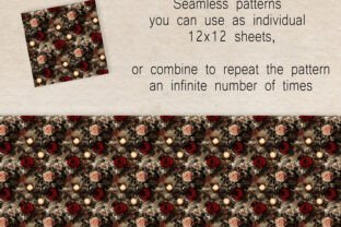 12 Seamless Romantic Gothic Rose Pattern Graphic by Makai Digital ...