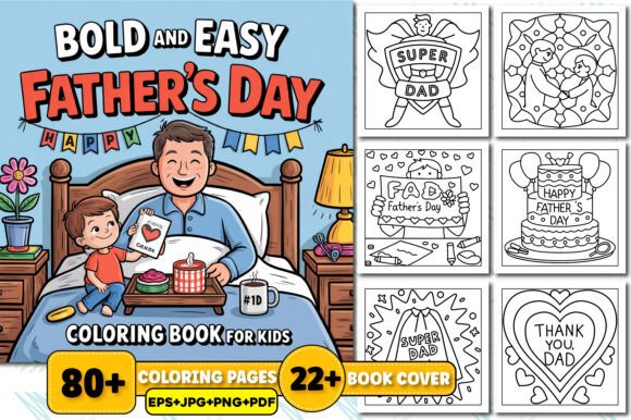 Bold & Easy Father's Day Coloring Book