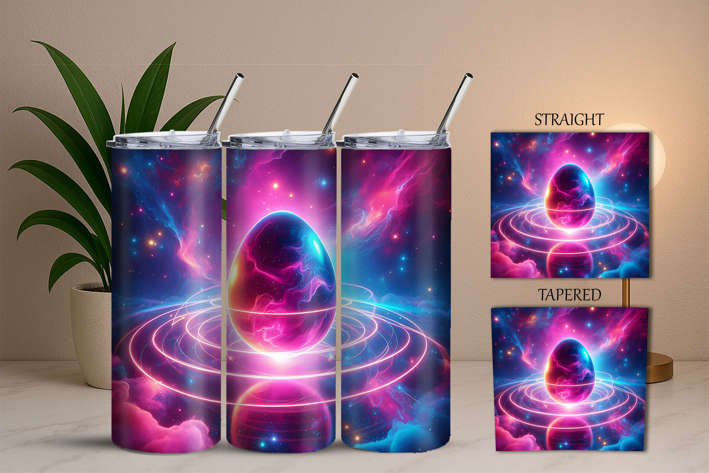Cosmic Neon Easter Egg in Space Tumbler Graphic by InspiredLayouts ...