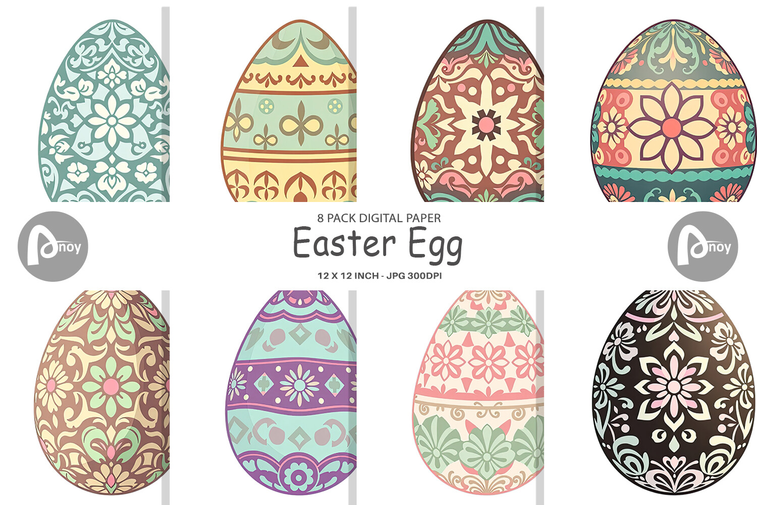 Digital Paper Easter Egg Graphic by Artnoy · Creative Fabrica