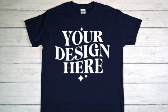 Gildan 5000 T-shirt Mockup Navy