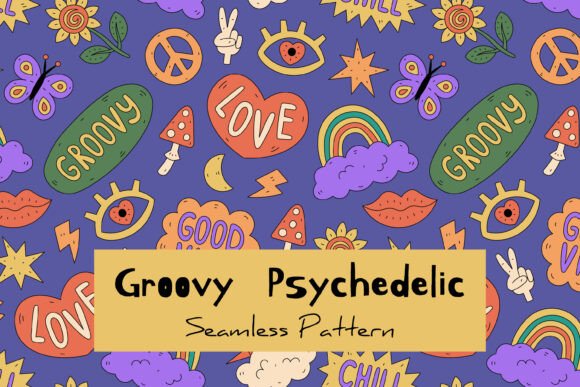 Groovy Psychedelic Seamless Pattern