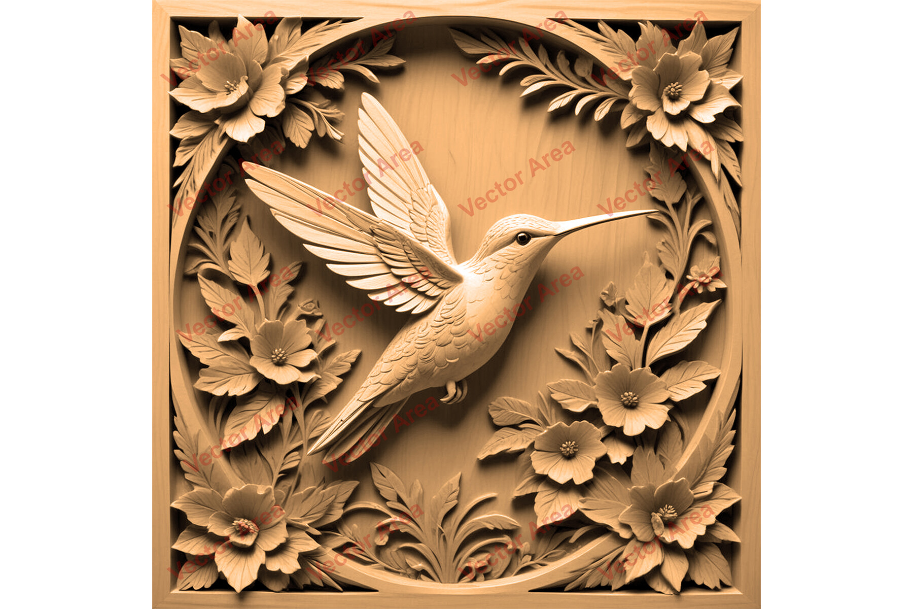 Hummingbird Laser Engraving File PNG