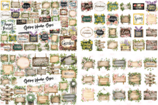 Wooden Signs Clipart Big Bundle Graphic by Markicha Art · Creative Fabrica