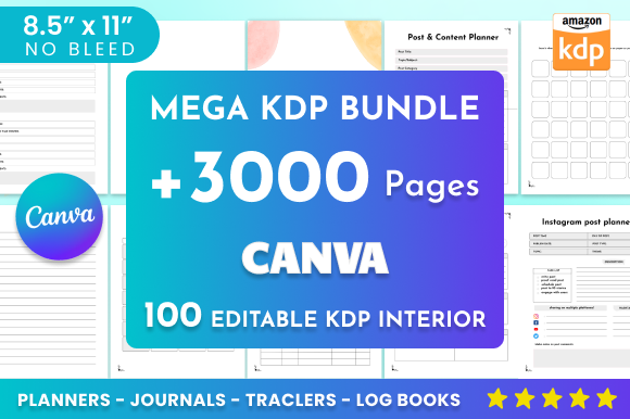 100 Editable Canva Templates | KDP