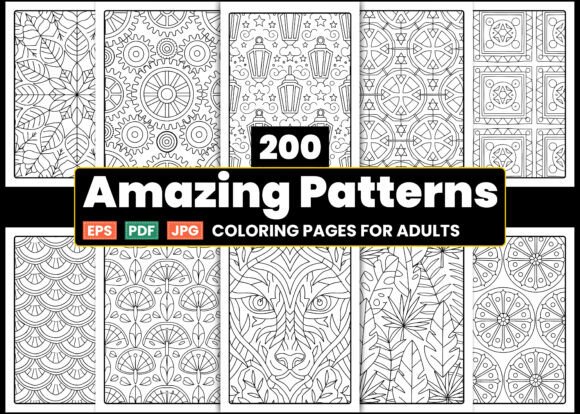 200 Amazing Patterns Coloring Book Pages