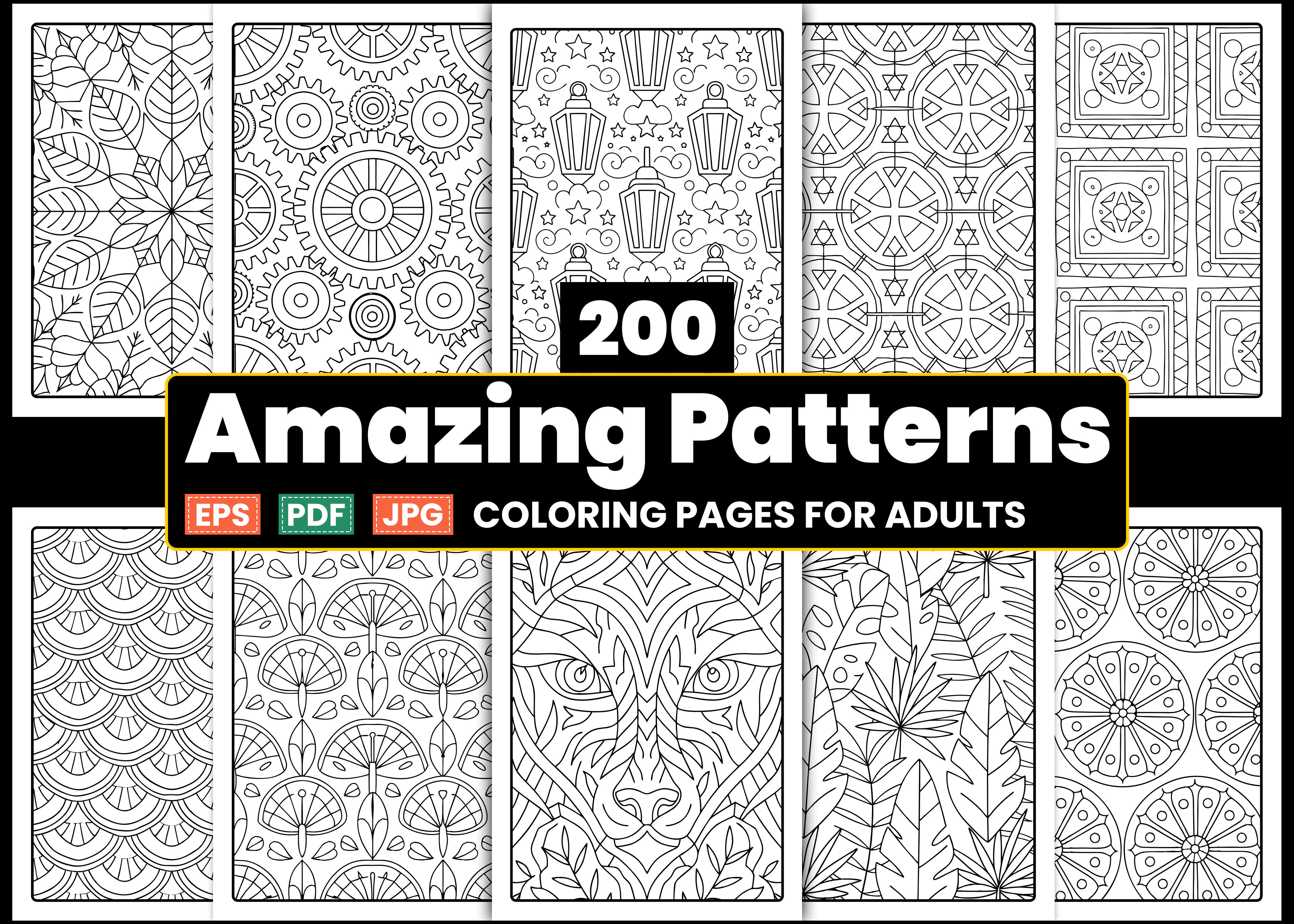 200 Amazing Patterns Coloring Book Pages