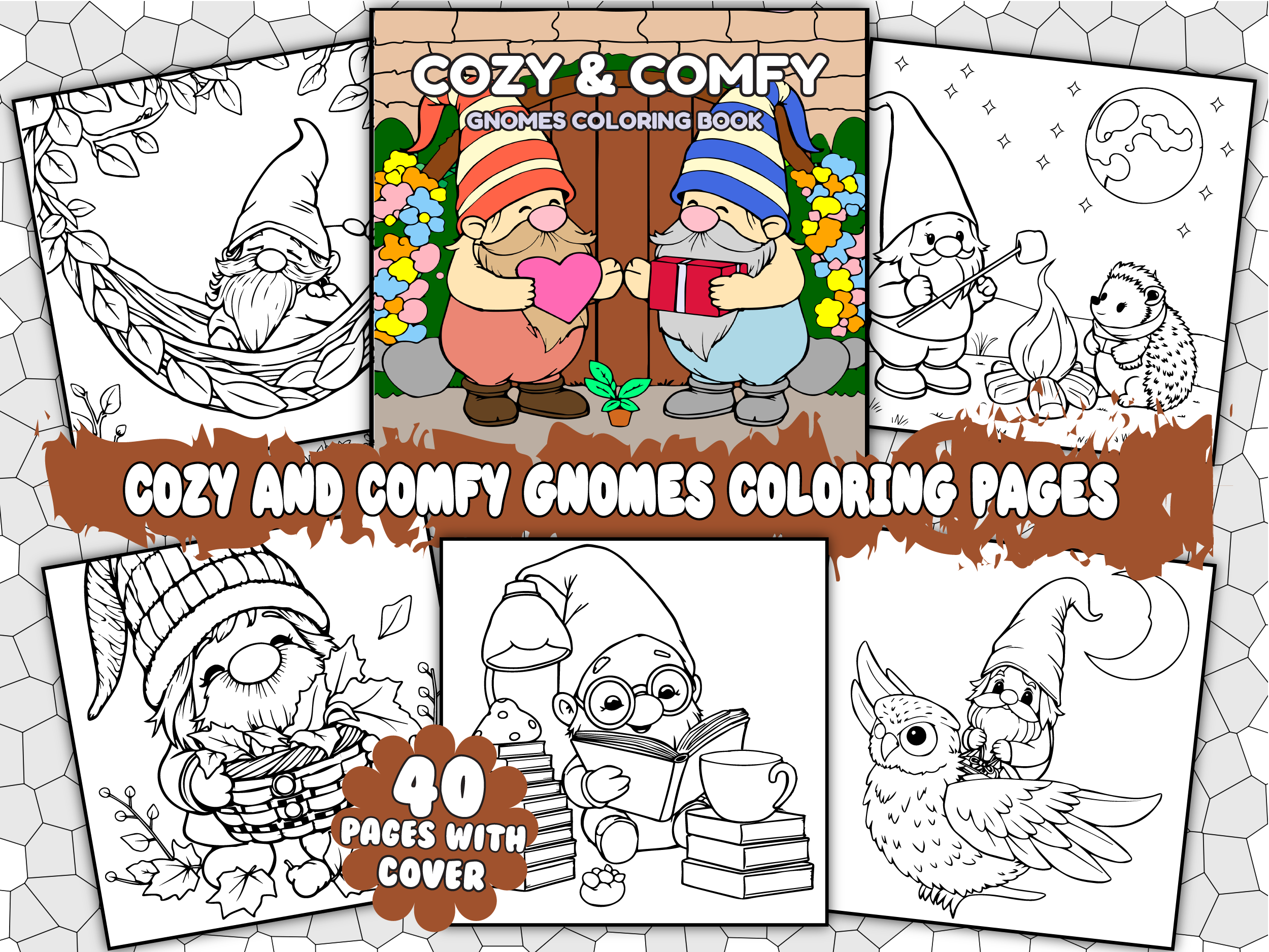 Cozy and Comfy Gnomes Coloring Pages