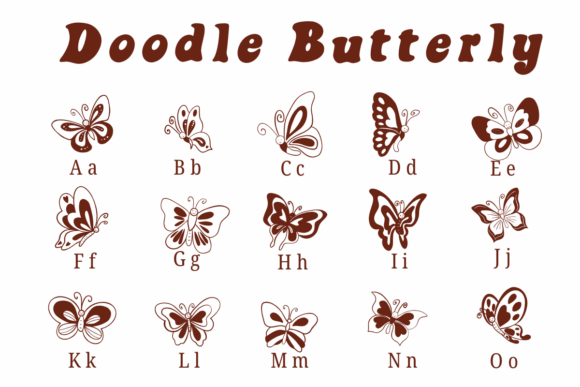 Doodle Butterfly Font - Preview 1