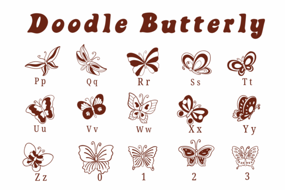 Doodle Butterfly Font - Preview 2