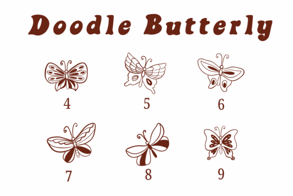Doodle Butterfly Font - Preview 3