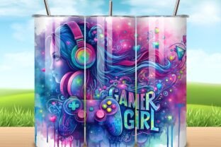 Girl Gamer 20oz Tumbler Wrap Graphic by Bee Prints · Creative Fabrica