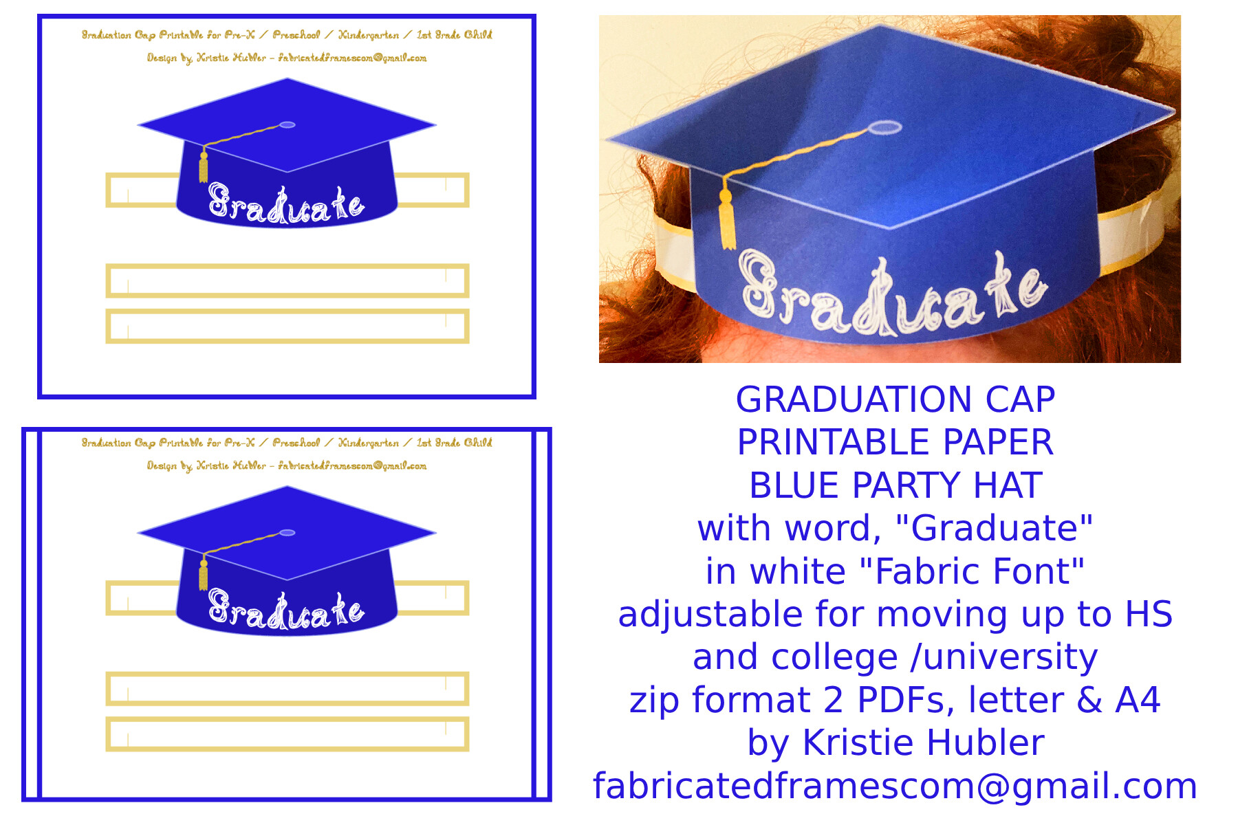 Graduation Party Blue Cap Graduate Print Graphic by fabricatedframescom ...