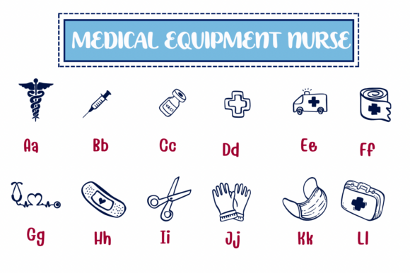 Medical Equipment Nurse Font PNG with transparent background - Preview 1