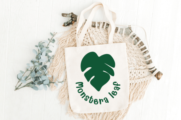 Monstera Leaf Font PNG with transparent background - Preview 4
