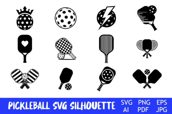 Pickleball Paddle and Wiffle Ball Graphic Crafts By Silhouette Station