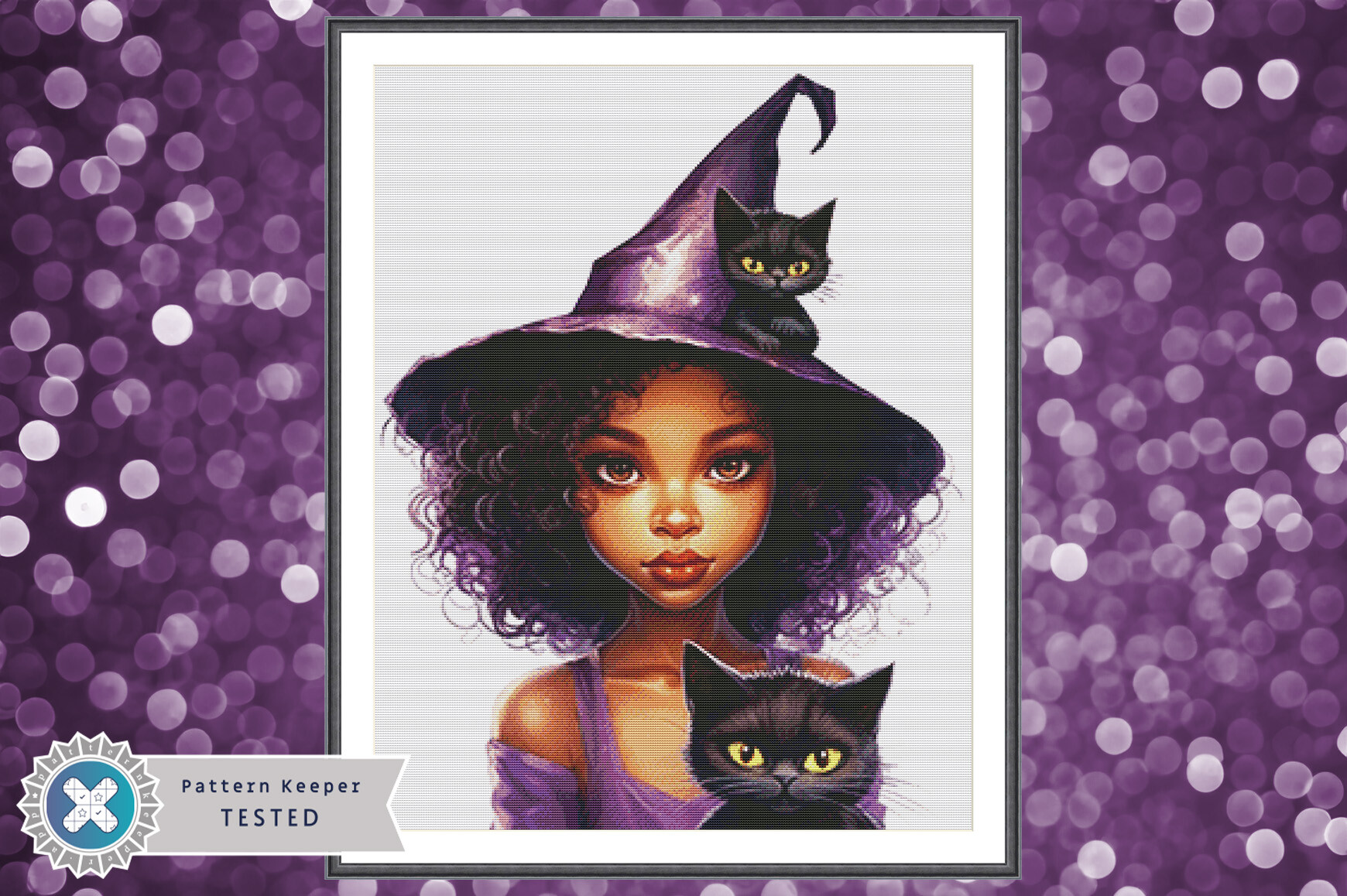 Witch Halloween Cross Stitch Pattern PDF
