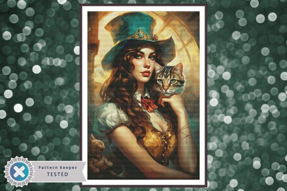 Woman Cats Cross Stitch Pattern PDF
