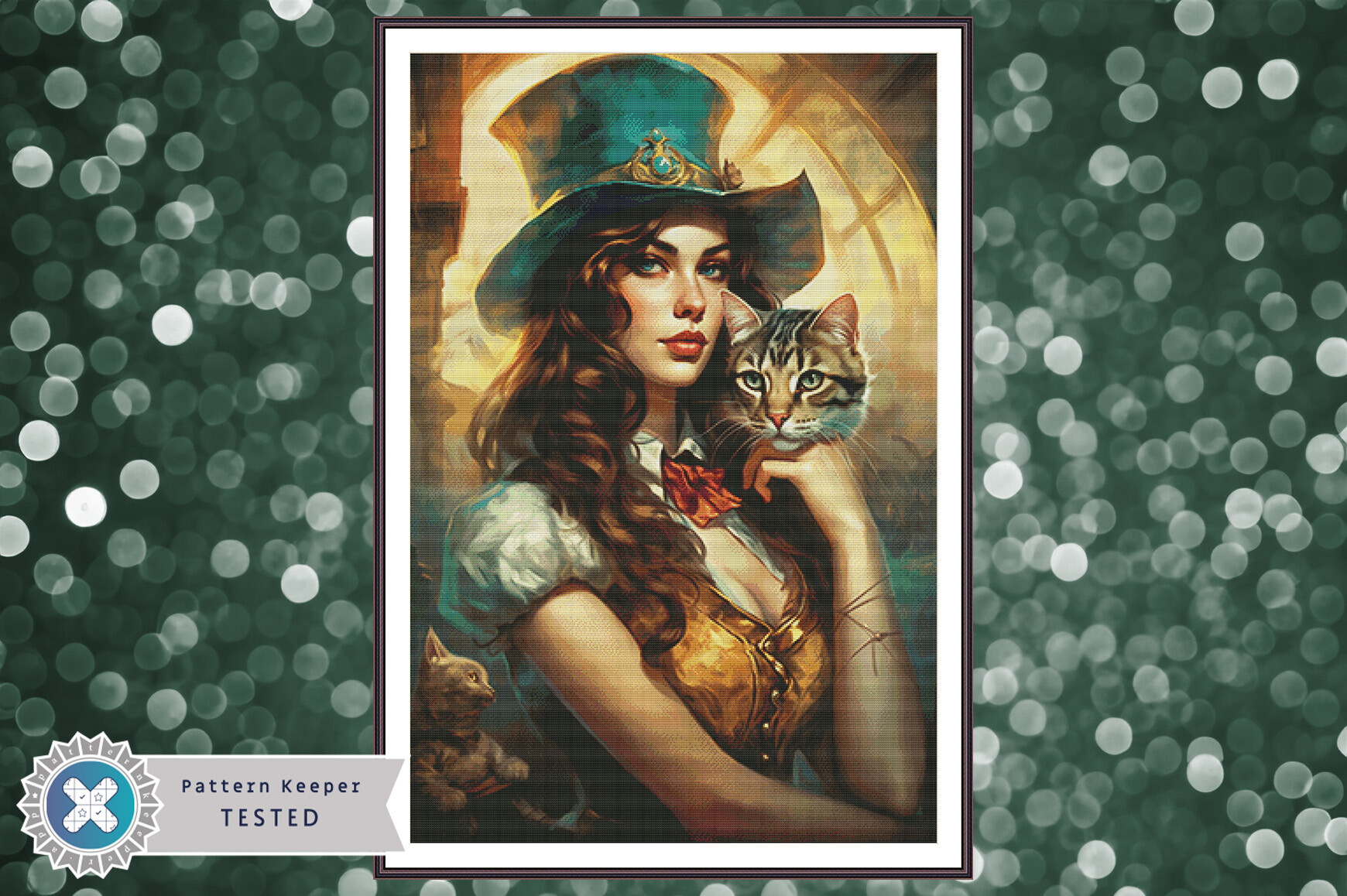 Woman Cats Cross Stitch Pattern PDF