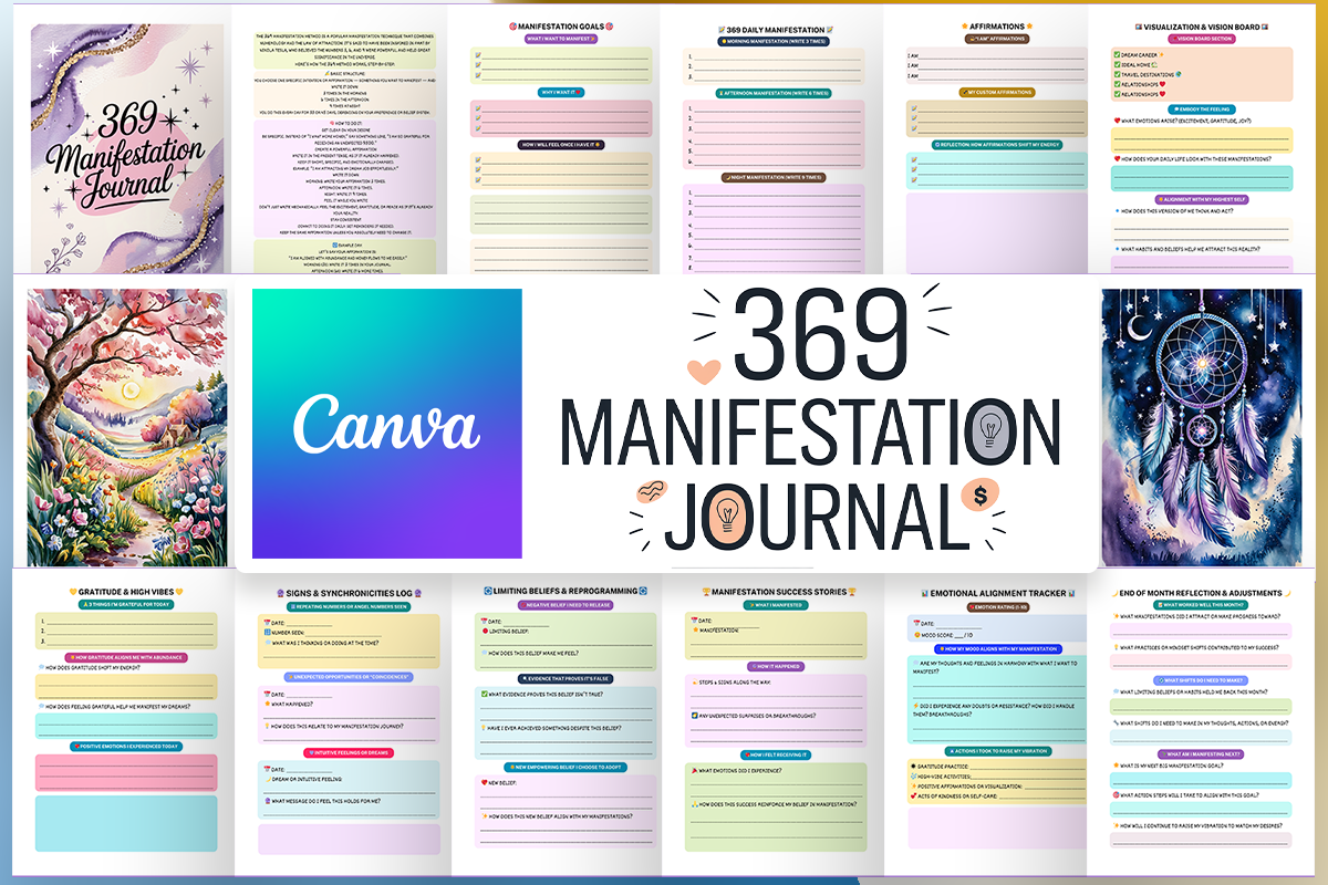 369 Manifestation Journal Graphic by KDP Studio · Creative Fabrica