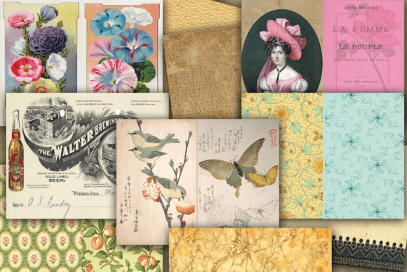 60 Grunge Vintage Papers Background