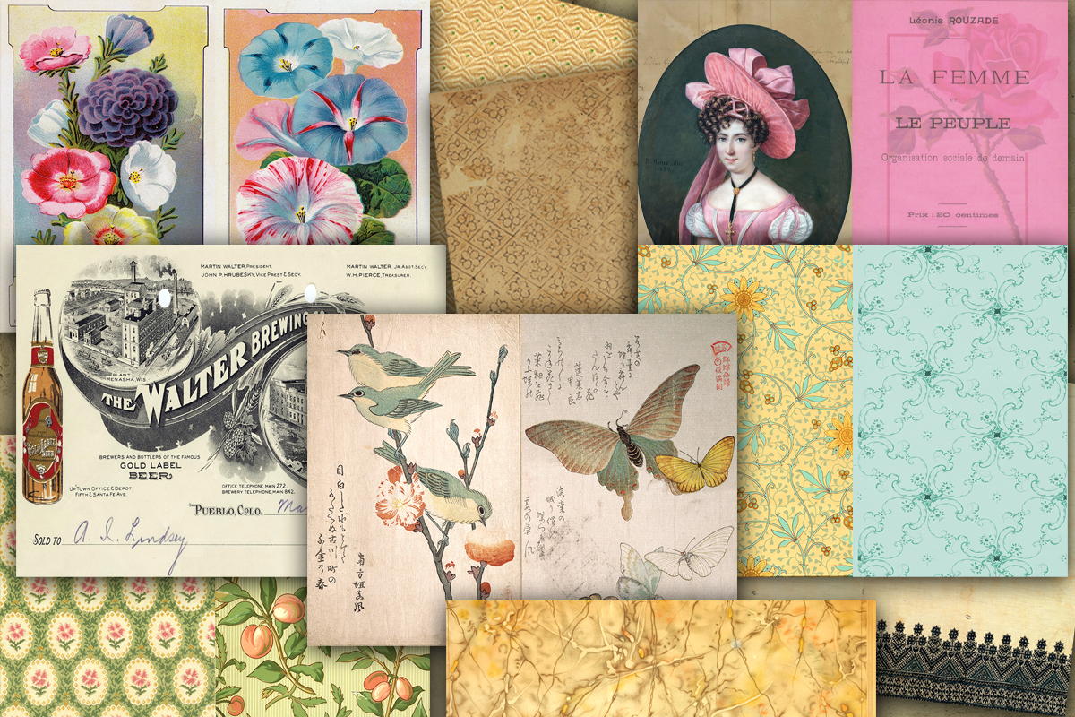 60 Grunge Vintage Papers Background