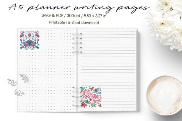 A5 Planner Insert Writing Pages