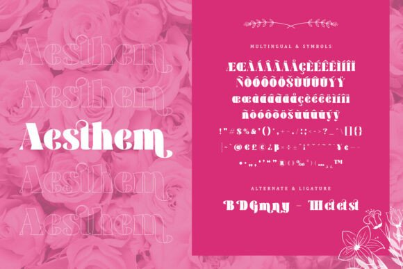 Aesthem Font PNG with transparent background - Preview 2