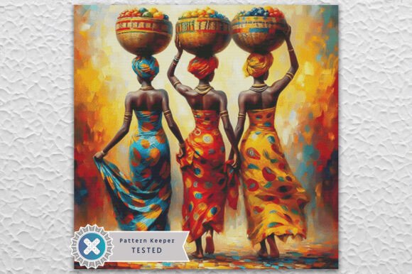 African Women Cross Stitch Pattern PDF